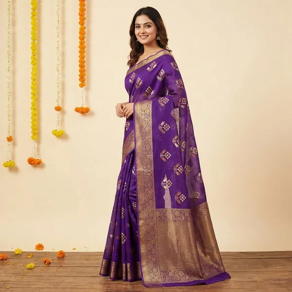 Blue_Premium_Moss_Crepe_With_Jacquard_Border_Saree_With_Running_Blouse_For_Women