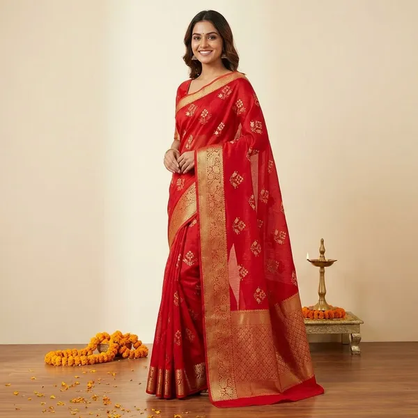 Maroon_Premium_Moss_Crepe_With_Jacquard_Border_Saree_With_Running_Blouse_For_Women