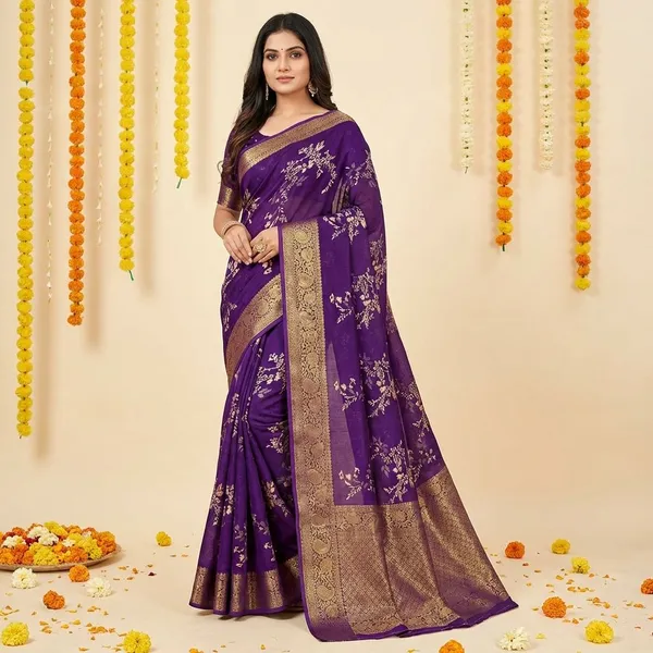 Blue_Premium_Moss_Crepe_With_Jacquard_Border_Saree_With_Running_Blouse_For_Women