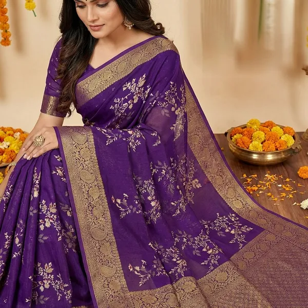 Blue_Premium_Moss_Crepe_With_Jacquard_Border_Saree_With_Running_Blouse_For_Women
