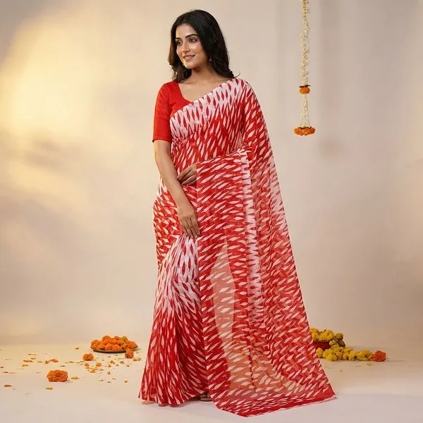 Maroon_Premium_Chiffon_Saree_With_Running_Blouse_For_Women