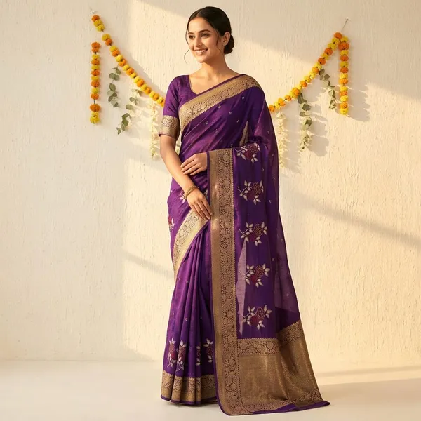 Blue_Premium_Moss_Crepe_With_Jacquard_Border_Saree_With_Running_Blouse_For_Women