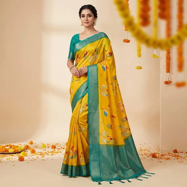 Yellow_Premium_Dola_Silk_Saree_With_Running_Blouse_For_Women