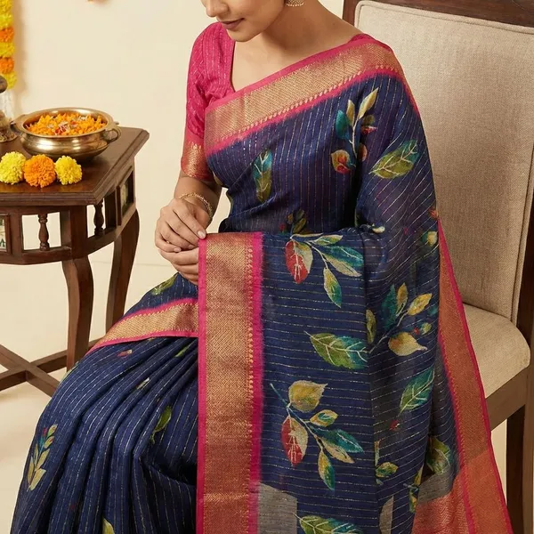 Blue_Premium_Dola_Silk_Saree_With_Running_Blouse_For_Women