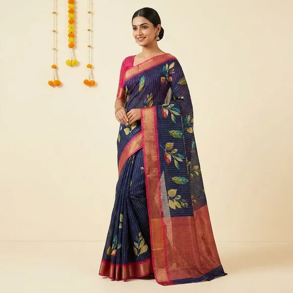 Blue_Premium_Dola_Silk_Saree_With_Running_Blouse_For_Women