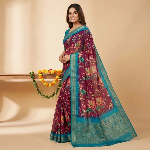 Maroon_&_Blue_Premium_Dola_Silk_Saree_With_Running_Blouse_For_Women