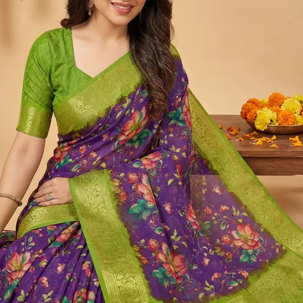 Blue_&_Green_Premium_Dola_Silk_Saree_With_Running_Blouse_For_Women
