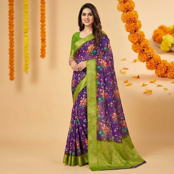 Blue_&_Green_Premium_Dola_Silk_Saree_With_Running_Blouse_For_Women