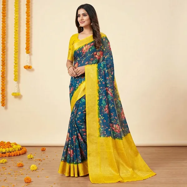 Blue_&_Gold_Premium_Dola_Silk_Saree_With_Running_Blouse_For_Women