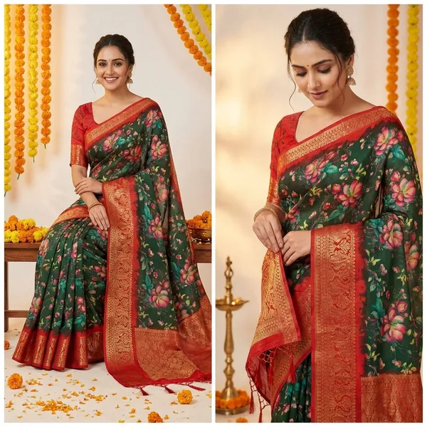 Green_&_Maroon_Premium_Dola_Silk_Saree_With_Running_Blouse_For_Women