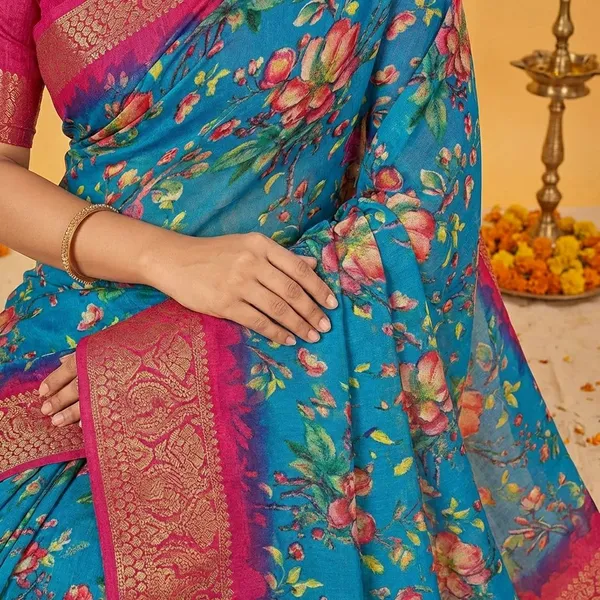 Blue_Premium_Dola_Silk_Saree_With_Running_Blouse_For_Women