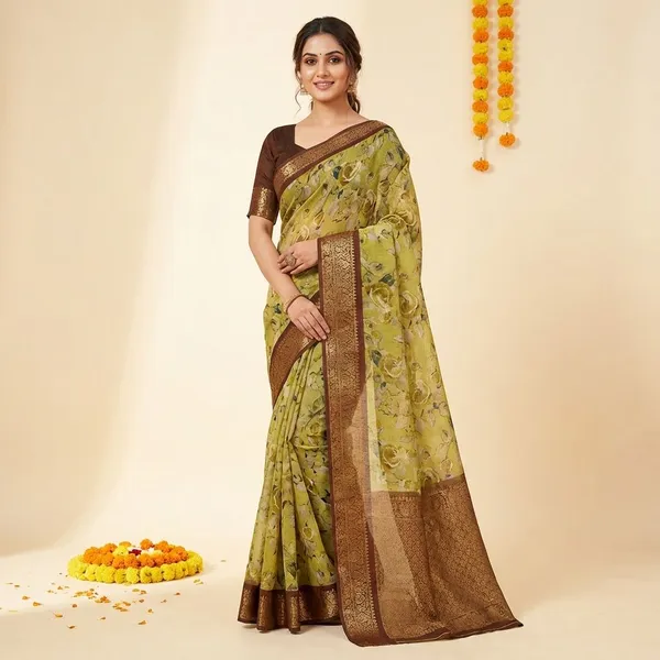 Green_Premium_Dola_Silk_Saree_With_Running_Blouse_For_Women