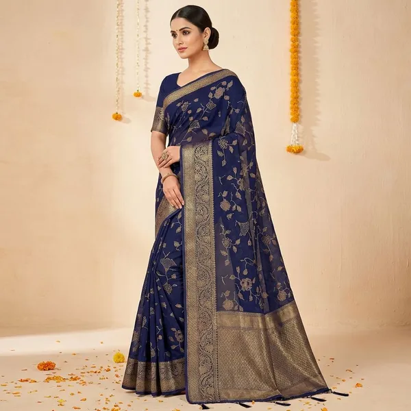 Blue_Premium_Moss_Crepe_With_Jacquard_Border_Saree_With_Running_Blouse_For_Women