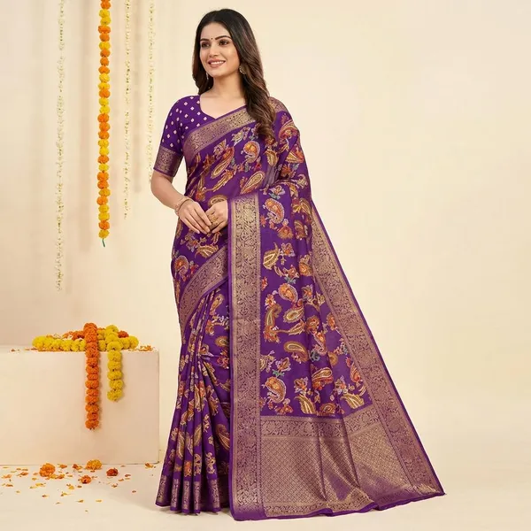 Blue_Premium_Moss_Crepe_With_Jacquard_Border_Saree_With_Running_Blouse_For_Women