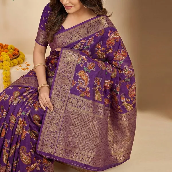 Blue_Premium_Moss_Crepe_With_Jacquard_Border_Saree_With_Running_Blouse_For_Women