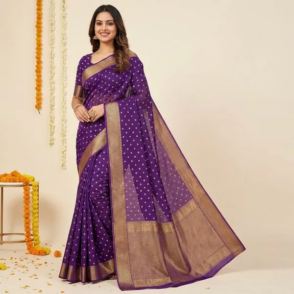Blue_Premium_Dola_Silk_Saree_With_Running_Blouse_For_Women