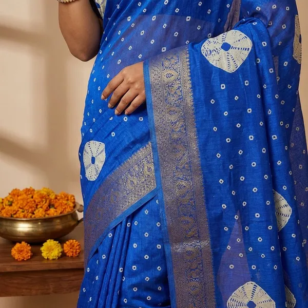 Blue_Premium_Dola_Silk_Saree_With_Running_Blouse_For_Women