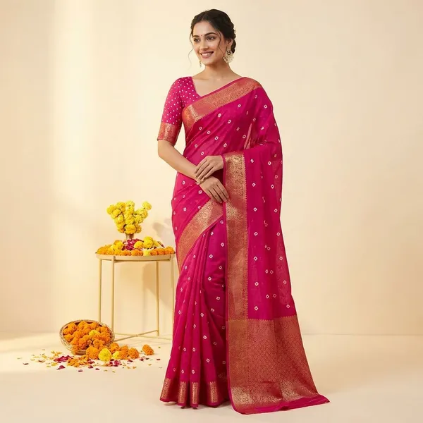 Maroon_Premium_Dola_Silk_Saree_With_Running_Blouse_For_Women