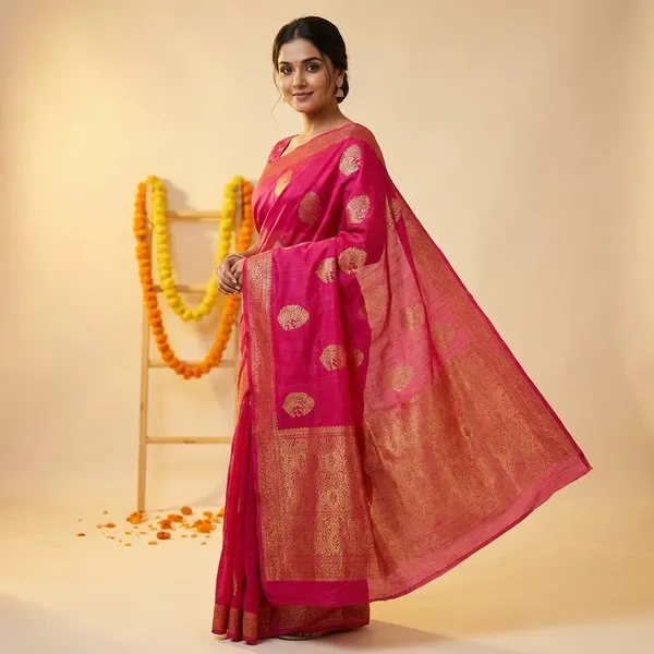 Maroon_Premium_Dola_Silk_Saree_With_Running_Blouse_For_Women