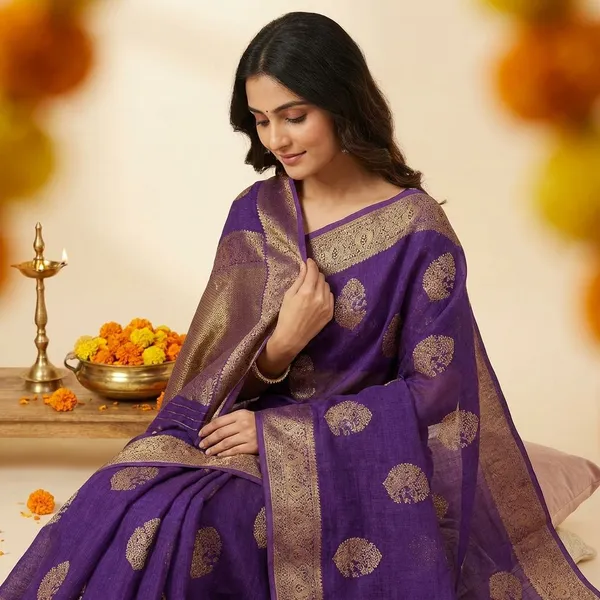Blue_Premium_Dola_Silk_Saree_With_Running_Blouse_For_Women
