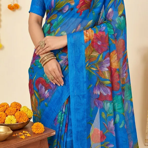 Blue_Premium_Chiffon_Saree_With_Running_Blouse_For_Women