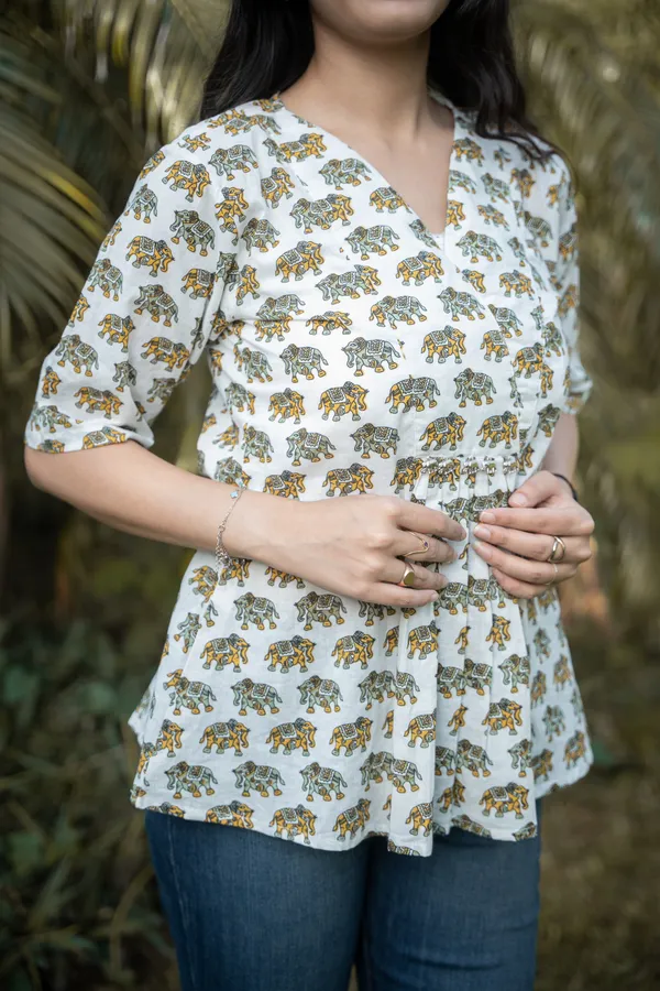 Off_White_Cotton_Animal_Peplum_For_Women