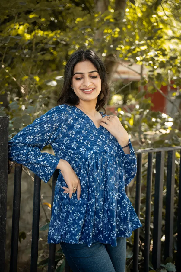 Indigo_Cotton_Floral_Kantha_Top_For_Women