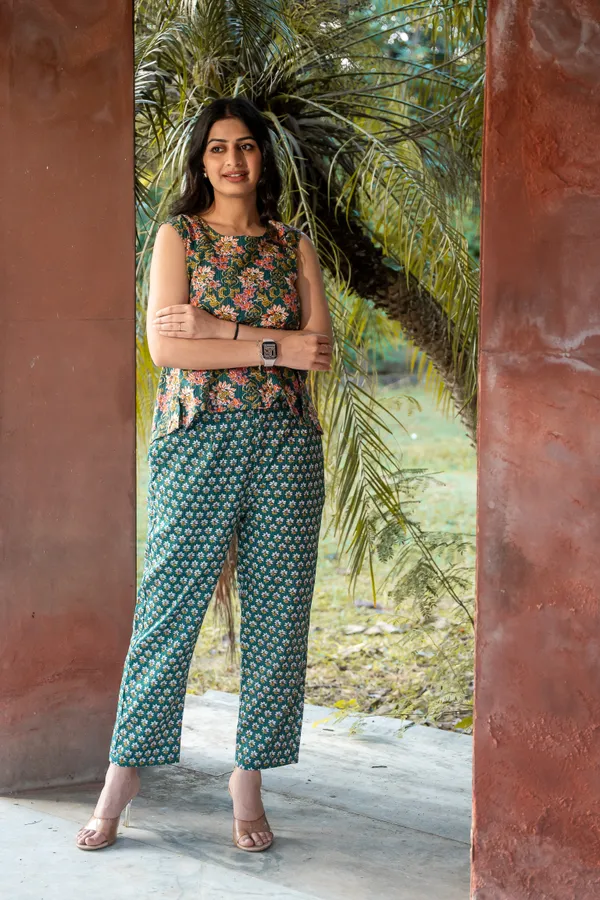 Green_Cotton_Floral_Kantha_Co-Ord_Set_For_Women