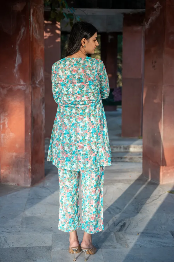 Turquoise_Cotton_Floral_Co-Ord_Set_For_Women