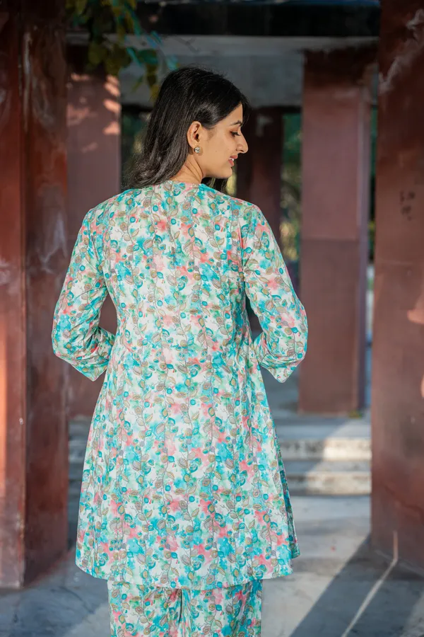 Turquoise_Cotton_Floral_Co-Ord_Set_For_Women