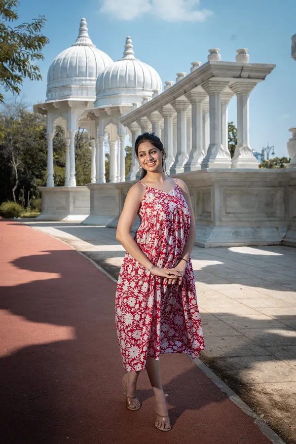 Red_Cotton_Floral_Dress_For_Women