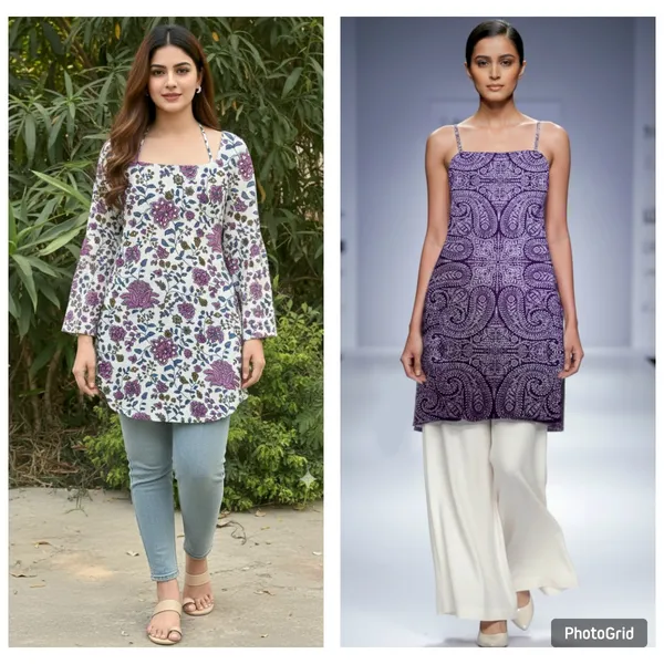 Purple_Cotton_Paisley_And_Floral_Short_Kurti_For_Women_(Pack_of_2)