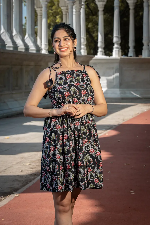 Wine_And_Black_Cotton_Floral_Dress_For_Women_(Pack_Of_2)