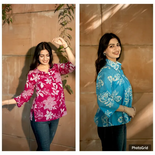 Wine_And_Blue_Cotton_Floral_Top_For_Women_(Pack_Of_2)