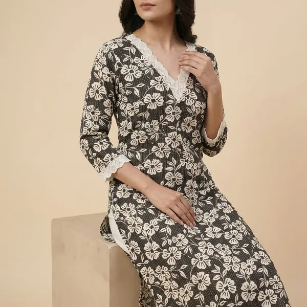 Beige_And_Black_Cotton_A-line_Palazzo_2_Pc_Kurti_Sets_For_Women