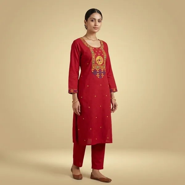 Red_Cotton_A-line_Palazzo_2_Pc_Kurti_Sets_For_Women