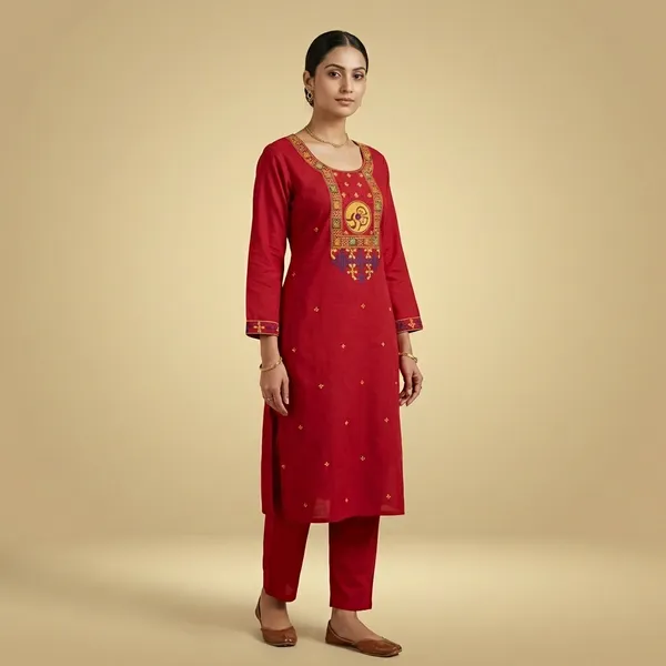 Red_Cotton_A-line_Palazzo_2_Pc_Kurti_Sets_For_Women