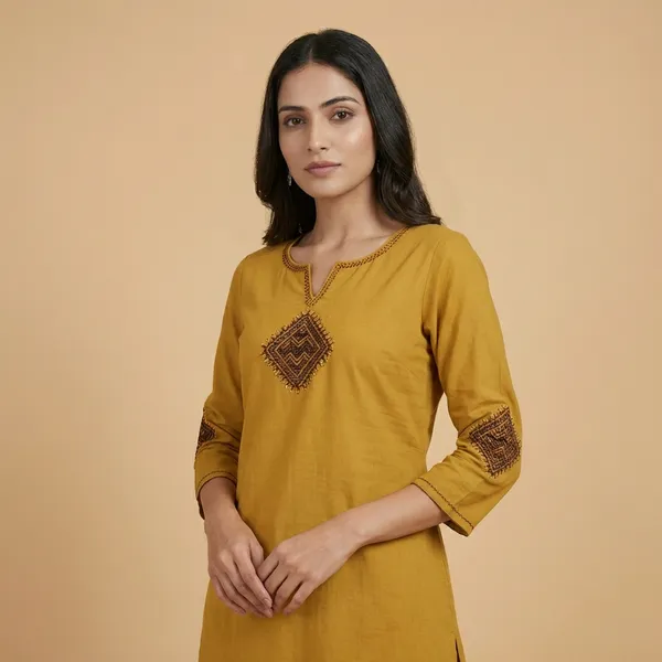 Yellow_Cotton_A-line_Palazzo_2_Pc_Kurti_Sets_For_Women