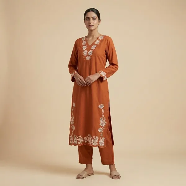 Orange_Cotton_A-line_Palazzo_2_Pc_Kurti_Sets_For_Women
