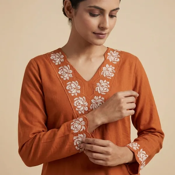 Orange_Cotton_A-line_Palazzo_2_Pc_Kurti_Sets_For_Women