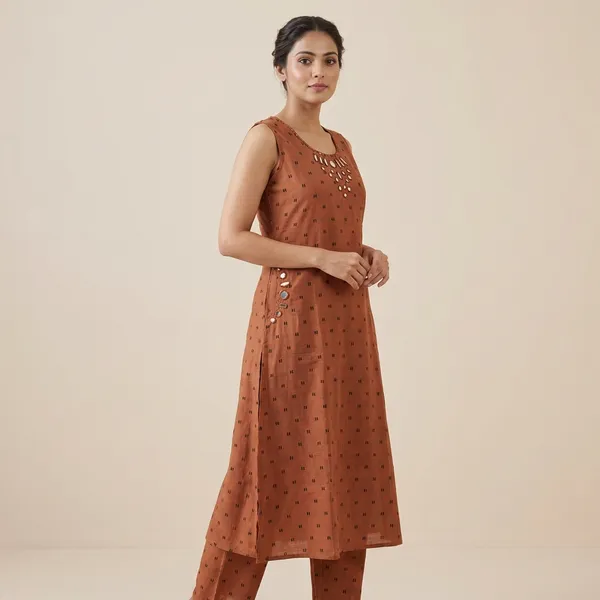 Orange_Cotton_A-line_Palazzo_2_Pc_Kurti_Sets_For_Women