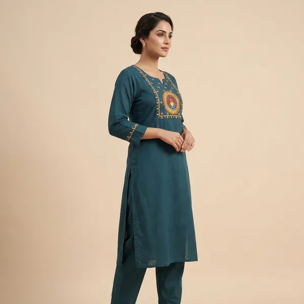 Blue_Cotton_A-line_Palazzo_2_Pc_Kurti_Sets_For_Women