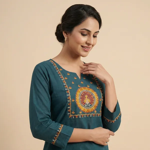 Blue_Cotton_A-line_Palazzo_2_Pc_Kurti_Sets_For_Women