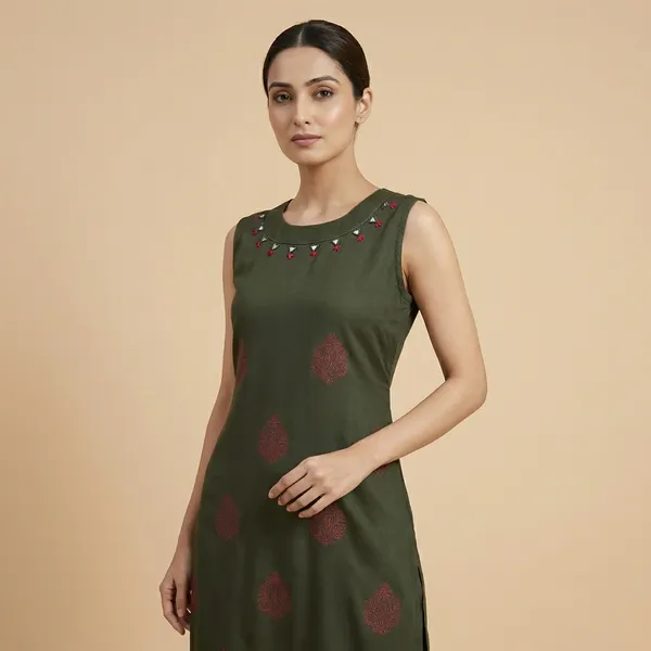 Green_Cotton_A-line_Palazzo_2_Pc_Kurti_Sets_For_Women