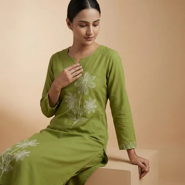 Green_Cotton_A-line_Palazzo_2_Pc_Kurti_Sets_For_Women