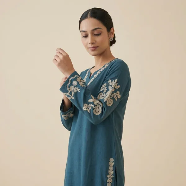Blue_Cotton_A-line_Palazzo_2_Pc_Kurti_Sets_For_Women