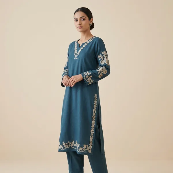 Blue_Cotton_A-line_Palazzo_2_Pc_Kurti_Sets_For_Women