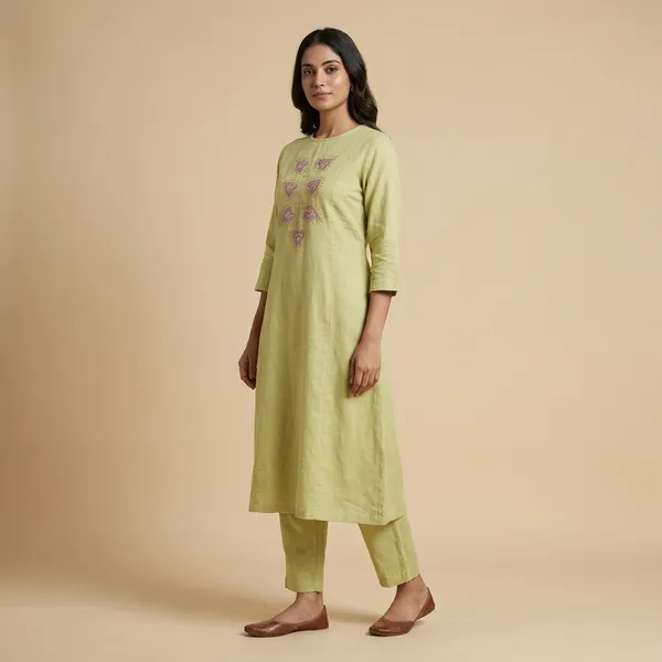 Sage_Green_Mulmul_Cotton_Kurti_Palazzo_Set_For_Women
