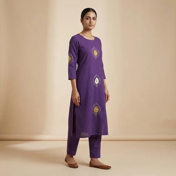 Purple_Mulmul_Cotton_Kurta_Set_For_Women