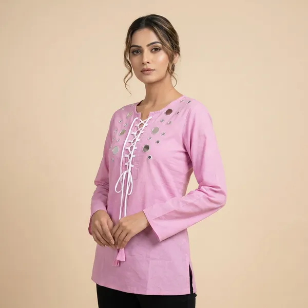 Pink_Mul_Cotton_Tunic_Top_For_Women